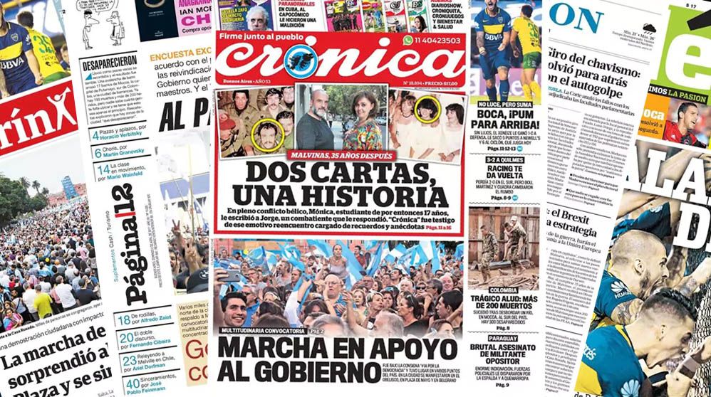 Resultado de imagen para Diarios ARGENTINOS