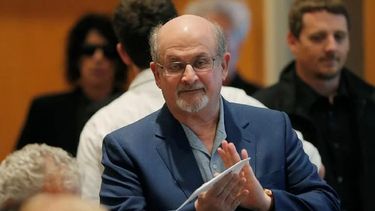 Salman Rushdie en un evento en Boston, Massachusetts. 