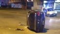 video: terrible vuelco de un auto en la avenida champagnat