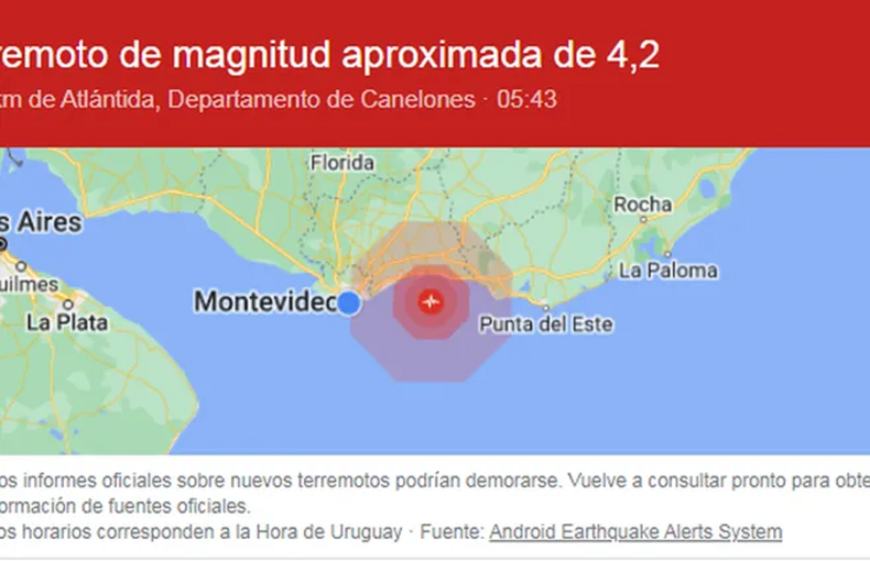 Uruguay sismo terremoto